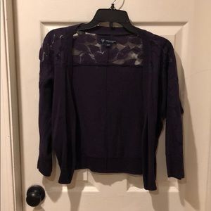 Eggplant lace Gap cardigan